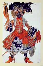 Kostuumontwerp voor de koninklijke wacht, uit Doornroosje, 1921